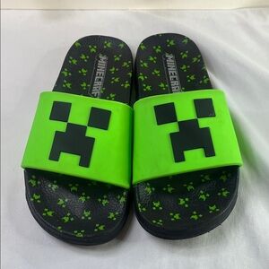 Kids Slide Sandals - Neon Green and Black